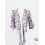 boléro rose en viscose coupe portefeuille avec col croisé en v