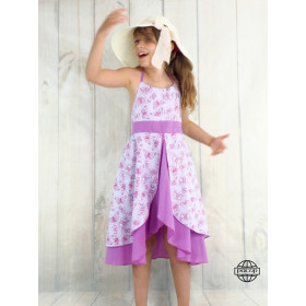 Robe été débardeur sans manches à bretelles violette