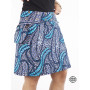 Jupe Jean à pois Boutons Pression  jupe taille unique, jupe réversible, jupe 8 en 1, jupe fendue femme d'été