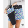 mini jupe trapèze courte réversible doublure coton motif fleuri coupe croisée fendue asymetrique pour femme