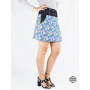 mini Jupe en coton imprimé réversible avec poche plaqué avec motif liberty taille unique ajustable pour femme