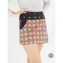 mini Jupe courte réversible motif ethnique mandala avec ceinture large, coupe droite, sexy, poche, bouton pression, mi-cuisses