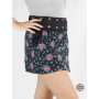 mini Jupe noire pour Femme Patineuse élégante confort Mi-Cuisses en Jean Réversible à Poches