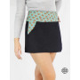 sexy mini Jupe courte en jean noir uni réversible avec ceinture bouton à pression ceinture large imprimé à motif taille unique