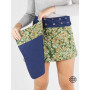 mini Jupe courte wrap fendue pour femme en Jean Évasée Boutons Pressions Réversible avec Poches italiennes