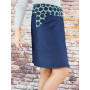 jupe longue en jean bleu pour femme avec poche, imprimé pois, multi-taille, jupe portefeuille, jupe genoux, jupe denim unicolore
