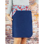 jupe longue en jean bleu unicolore pour femme, coupe droite, poche italienne, jupe portefeuille, jupe crayon