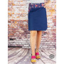 jupe bleue en jean pour femme taille unique, fermeture boutonnée, multi-taille, femme fini, ronde, enceinte