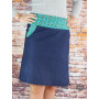 Jupe unicolore en Jean coupe portefeuille Droite ceinture à Pression Taille Ajustable, tissu fin, leger, confortable