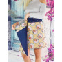 jupe longue en jean réversible boutonnée motif abstrait beige, portefeuille, jupe décontractée, jupe casual, originale fantaisie