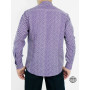 Chemise  homme violette décontractée motif à carreaux.