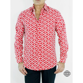 Chemise Rouge Homme Imprimé Originale Beige Grande Taille – FIRAS