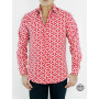 Chemise Rouge Homme Imprimé Originale Beige Grande Taille – FIRAS