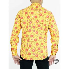 Chemise Italienne Jaune à Fleurs – BEATRICE