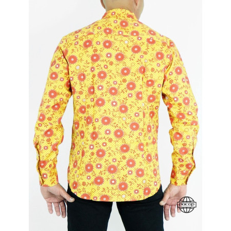 Chemise Italienne Jaune à Fleurs – BEATRICE