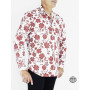 Chemise Blanche Homme en Pur Coton Chic Fleurie Rouge – MIKE