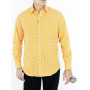 chemise orange géometrique pour homme, chemise originalen chemise fantaisie homme manche longues