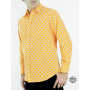 chemise orange homme, chemise vintage, chemise imprimée chemise été à motif, chemise coton