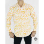 Chemise blanche à bulles décontracté  motifs oranges