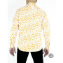 Chemise Blanche Ajustée à Bulles Oranges Pour Homme Manches Longues Coupe Cintrée Marque Française