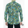 Chemise Homme Ajustée Noire Fantaisie Style Wax Vert – FREIGS