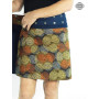 PACAP | Jupe Jean Évasée Motif Géométrique Original Orange et Marron