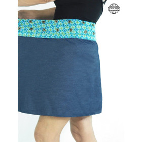 PACAP | Jupe Jean Bleu ou Noir Vintage Imprimé Mosaïque 8 looks en 1
