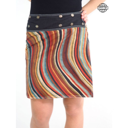 Édition Limitée, Jupe Impression Digitale Motif Rayures multicolore