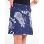 Jupe réversible évasée pour femme à Impression Digitale ceinture large boutonnée