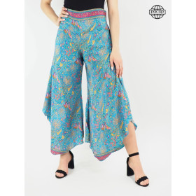 Pantalon femme, pantalon été, pantalon fendu, pantalon ample, pantalon large, pantalon palazzo