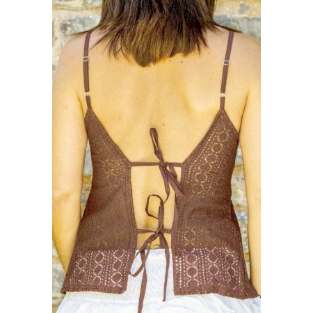 top en dentelle, haut brodé, top bretelles fines, top femme, débardeur femme.