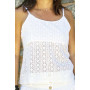 Top brodé, top en dentelle, top femme, débardeur broderie, haut femme, top bretelles fines.