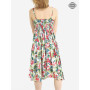 robe imprimé floral, robe col rond, robe en viscose, robe dos nu, robe sans manches