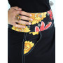 Jupe portefeuille a poche a taille unique ceinture a fleurs couture fil apparente