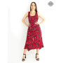 Robe longue, robe bretelles larges, robe liens à nouer, robe plissée robe en viscose, robe ajustable, robe de plage
