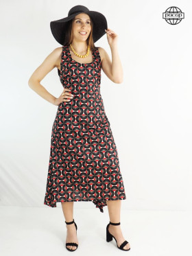 Robe fluide, robe d'été, robe longue, robe noire, robe framboise, robe d'été, robe fluide, robe sans manches