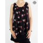 Débardeur Noir Femme Rayonne Imprimé Original Motif Floral - MELANA