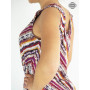 Haut Sans Manche en Viscose Motif Psychédélique Multicolore.