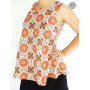 T-shirt sans manches blanc à motif floral