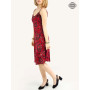robe été midi pour femme rouge avec bretelles réglables