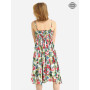 robe mi-longue, robe fines bretelles, robe multicolore, robe femme, robe dos nu, robe col v