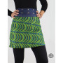Jupe Zippée portefeuille verte et boutonnée en Jean Transformable Avec Sacoche Imprimé amovible