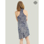robe ethnique bleue, robe ethnique, robe courte, robe asymetrique, robe débardeur, robe encolure, robe fluide