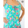robe col arrondi avec bretelles légère et fluide pour femme, robe en viscose