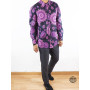 chemise noire et violette motif mandala homme