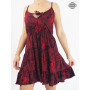 robe courte, robe d'été évasée, robe femme volantée, robe rouge, mini-robe.