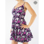 robe courte pour femme, robe d'été, robe en rayonne violette, robe à bretelles, robe de jour.