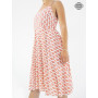 robe genou, robe de jour, robe col rond, robe fluide, robe plissée, robe femme.