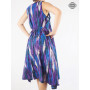 Robe Longue Femme Eté  Multicolore bleu violet blanc noir marque française responsable