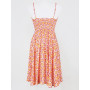 Robe Orange pour femme bretelle fine col v
